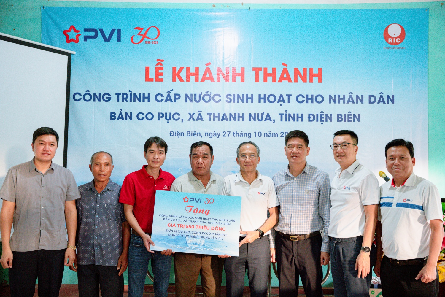PVI khánh thành công trình cấp nước sinh hoạt cho nhân dân bản Co Pục, xã Thanh Nưa, tỉnh Điện Biên PVI khánh thành công trình cấp nước sinh hoạt cho nhân dân bản Co Pục, xã Thanh Nưa, tỉnh Điện Biên